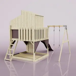 PolarPlay Kids Climbing Tower & Playhouse with Swing and Slide - Swing Balder Rose