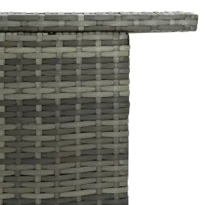 Berkfield Garden Bar Table Grey 120x55x110 cm Poly Rattan