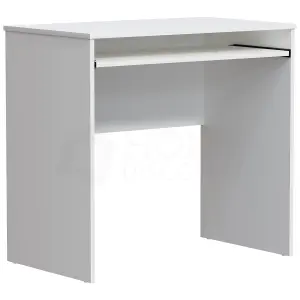 Vida Designs Huby White Computer Desk Workstation with Keyboard Tray