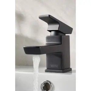 Bristan Noctis Small Black Square Deck Mixer Tap