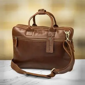 Farrar & Tanner Ashwood Leather Laptop Bag - Chestnut