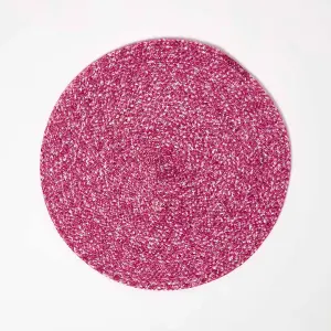 Homescapes Pink Handwoven Round Placemats Set of 4