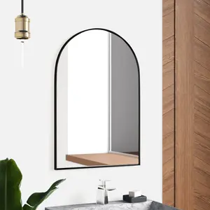 Mcfarren Metal Flat Wall Mirror Matte Black