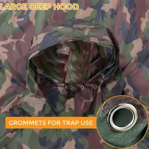 Waterproof Hooded Rain Poncho Bicycle Cover for Hiking, Fishing & Outdoor Use