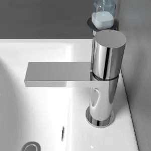 Nes Home Arte Handleless Futuristic Chrome Basin Mixer Tap Deck Mounted Brass Core