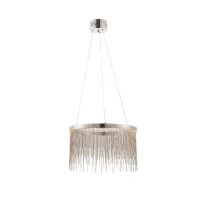 Luminosa Zelma LED 1 Light Pendant Chrome, Silver Chain