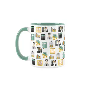 Accountant Mug - Humourous Trades Funny Novelty Gift - Tea/Coffee Hot Drinks Turquoise Ceramic Cup Present for Accountants