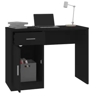 Berkfield Desk with Drawer&Cabinet Black 100x40x73 cm Engineered Wood