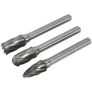 3 Pack of 10mm Tungsten Carbide Rotary Burr Bits for Metalworking and DIY Projects