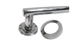 Door Handles T Bar Straight Lever on Rose Latch - Chrome 125mm