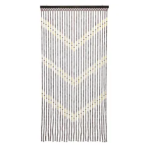 JVL Provence Beaded Door Curtain, 90 x 180 cm, Chevron