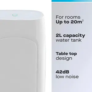 Daewoo 2 Litre Electric Dehumidifier Lightweight Compact Portable Anti Moisture Allergy Mould 10-20m² Room