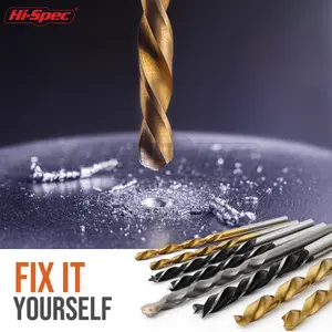 Hi-Spec 130pc Metric Drill Bit Set. 1 - 10mm HSS Titanium Coat, Masonry & Carbon Steel for Metal, Wood, Brick & Concrete