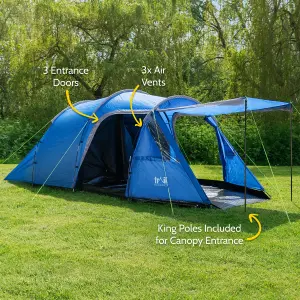 Trail 3 Man Tent Camping Festival Living Area Darkened Bedroom Waterproof 3000mm