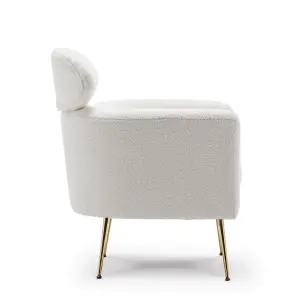 Teddy Boucle Accent Chair White