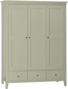 Dunelm Lynton Triple Wardrobe, Farmhouse, Green, Lynton Sage