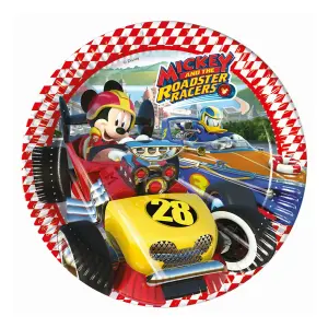 Mickey Mouse And The Roadster Racers Racing Driver Mickey Mouse Disposable Plates (Pack of 8) Multicoloured (One Size)