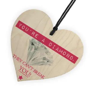 Red Ocean You're A Diamond Wooden Hanging Heart Plaque Friendship Gift