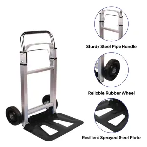 Heavy Duty Hand Truck Foldable Trolley  2 Wheel Luggage Cart