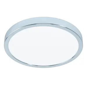 EGLO Fueva 5 Chrome Round Integrated LED Flush Light, (D) 28.5