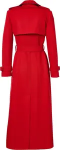 Holland Cooper Full Length Marlborough Trench Coat Red Barathea Women's Size 12