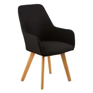 Interiors by Premier Black Leisure Chair, Effortless Cleaning Lounge Chair, Space-Saving Armchair, Comfortable Lobby Chair