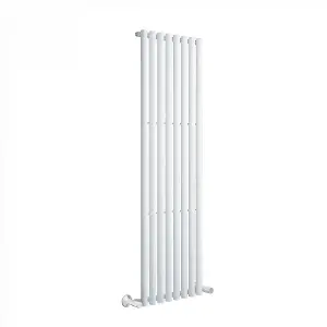 Right Radiators 1800x545 mm Single Vertical Round Column Style Designer Radiator Heated Rads White