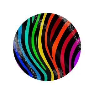 Grindstore Rainbow Stripes Circular Gl Chopping Board Rainbow (One Size)