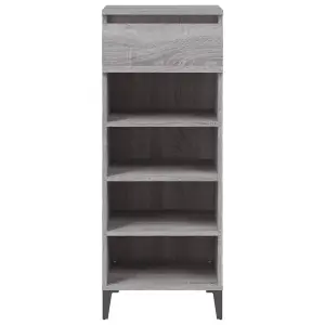 Berkfield Shoe Rack Grey Sonoma 40x36x105 cm Engineered Wood