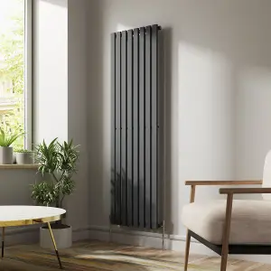 Right Radiators 1800x550 mm Vertical Single D Shape Flat Panel Designer Radiator Anthracite