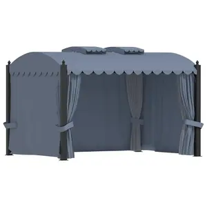 Berkfield Gazebo with Curtains 3x4 m Anthracite Steel