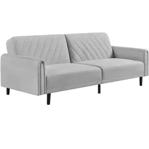 Yaheetech 3 Seater Convertible Sofa Bed - Light Grey