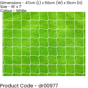 Pair PRO 4mm Braided Football Goal Net - 16 x 7 Feet 9 A Side U12 Outdoor Rated