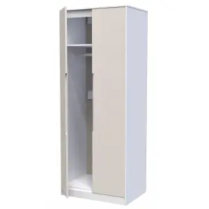 Turin 2 Door Wardrobe in Kashmir Gloss & White (Ready Assembled)