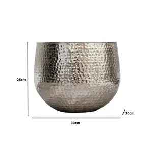 Melody Maison Medium Silver Hammered Metal Planter