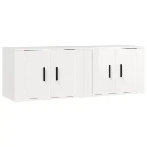 Berkfield Wall-mounted TV Cabinets 2 pcs High Gloss White 57x34.5x40 cm