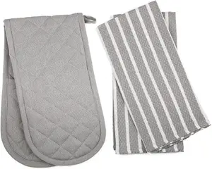 Penguin Home 3 Piece Oven Glove & Tea Towel Set