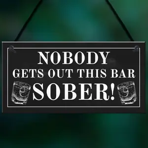 Funny Bar Sign For Home Hanging Garden Pub Plaque Gin Wine Gift