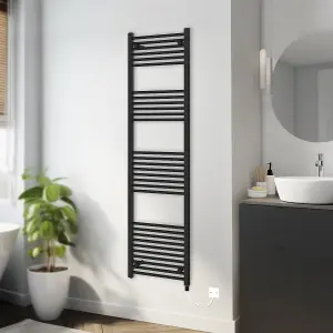 Rinse Bathrooms 800W Electric Heated Warming Towel Rail Bathroom Radiator Black - 1800x500mm