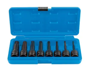 Laser Tools 6749 8pc Long Impact Tamperproof Spline Socket Bit Set 1/2" Drive