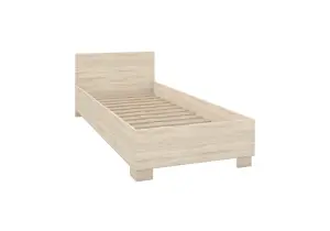 Warm Oak Sonoma Single Bed H700mm W935mm L2060mm - Natural Elegance for Cosy Bedrooms