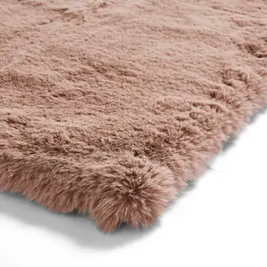 Mink Modern Plain Shaggy Easy to Clean Rug for Living Room and Bedroom-80cm X 150cm