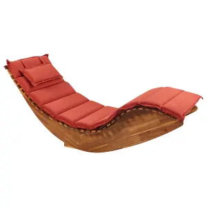 Beliani Traditional Sun Lounger Red BRESCIA II