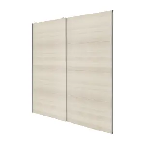 Atomia Minimalist Oak effect 2 door Sliding Wardrobe Door kit (H)2250mm (W)2000mm