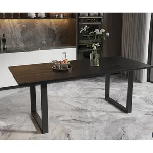 Rectangular Dining Table Mango Black / 76 H x 200 L x 100 W cm