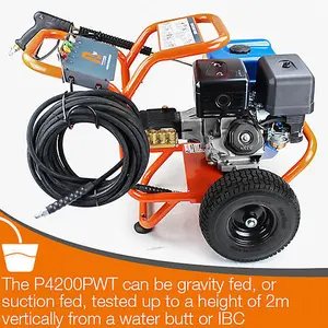 P1 PE P4200PWT 4200psi 290bar Petrol Pressure Washer, Hyundai 14hp Engine, Triplex Annovi Reverberi Pump