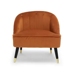 Velvet Orange Kensington Slipper Bedroom Accent Chair