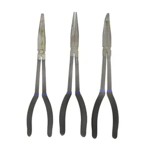 Long Nose Pliers Set Extra Long 3pc 11" / 285mm Straight Bent Angled