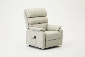 Blair Electric Recliner Lift And Tilt Riser Armchair Air Leather, Light Grey