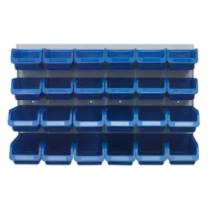 Sealey Bin & Panel Combination Shockproof Polymer 24 Bins - Blue TPS131